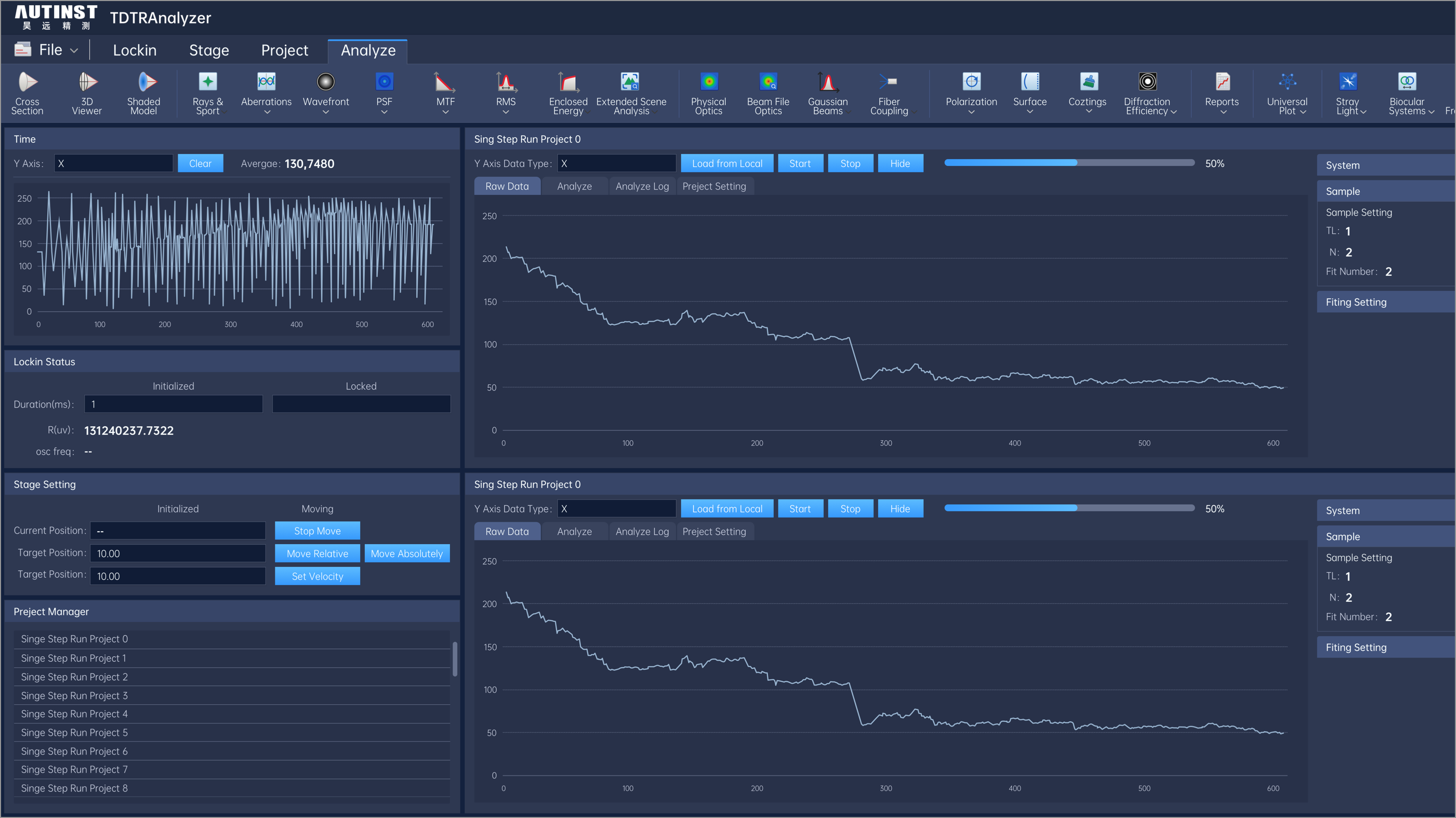 飛秒激光時域熱反射測量系統軟件UI界面設計-昊遠精測軟件系統界面設計